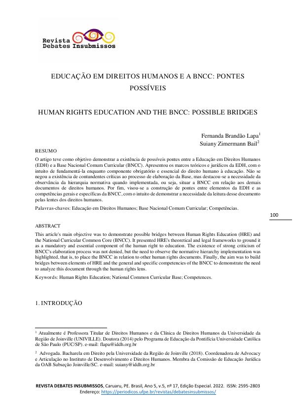 Direito humano à educação (art. 26 da DUDH): desafios para implementar a educação em Direitos Humanos no Brasil